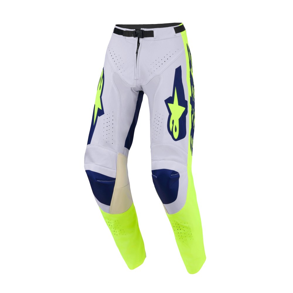 kalhoty RACER AIR RIWAY, ALPINESTARS (světle šedá/žlutá fluo/modrá) 2026