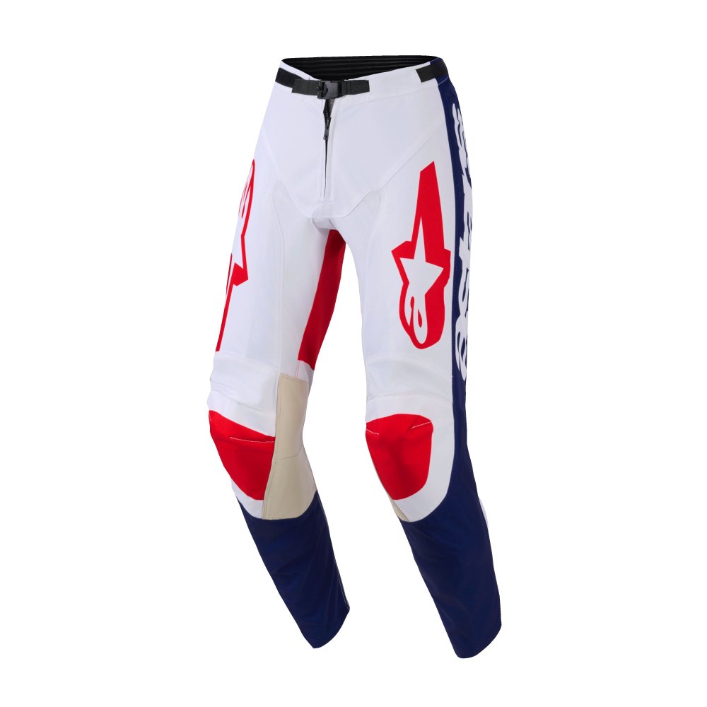 kalhoty RACER RIWAY, ALPINESTARS (bílá/modrá/červená) 2026