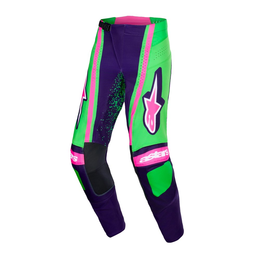 kalhoty TECHSTAR NOMUR, ALPINESTARS (tmavě fialová/zelená/růžová fluo) 2026