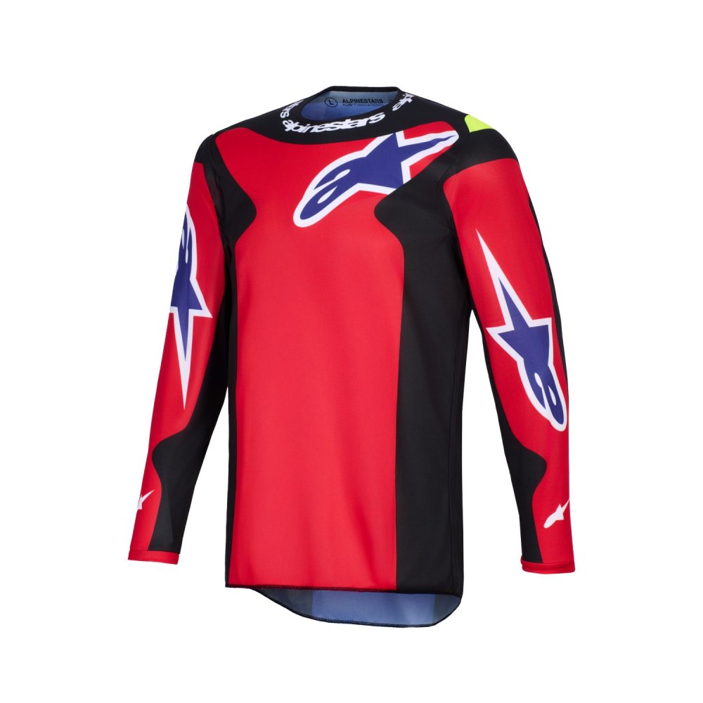 dres FLUID GRID, ALPINESTARS (červená/černá/fialová/žlutá fluo) 2026