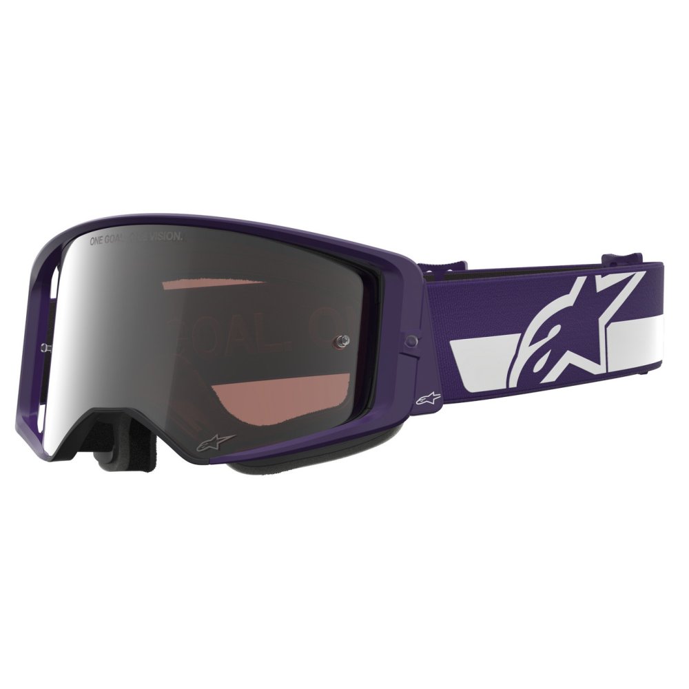 brýle SUPERTECH VISION HUNTA96 XXV, ALPINESTARS (fialová/bílá, zrcadlové stříbrné plexi)