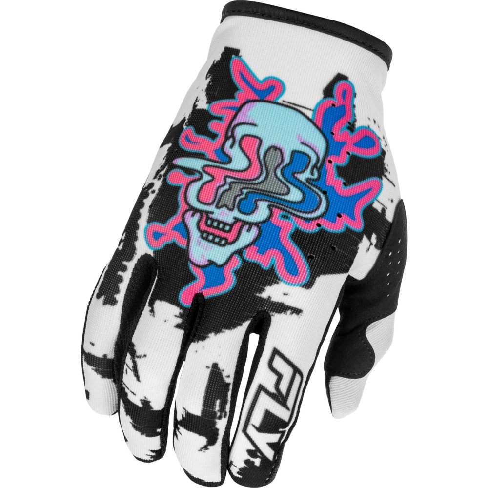 rukavice LITE WARP, FLY RACING - USA 2026 (bílá/modrá/růžová)