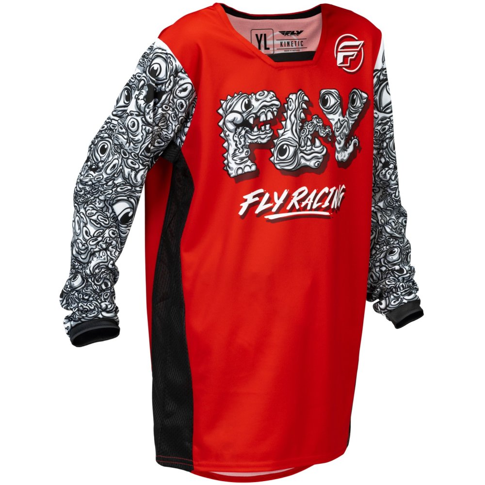 dres KINETIC MUTANT, FLY RACING - USA 2026 dětské (červená/bílá/černá)