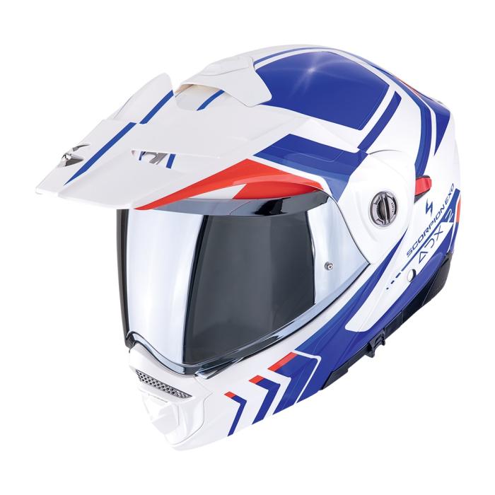 helma na motorku Scorpion ADX-2 Lewis bílo/modro/červená, Velikost S
