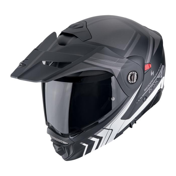 helma na motorku Scorpion ADX-2 Lewis matná černo/stříbrná, Velikost S