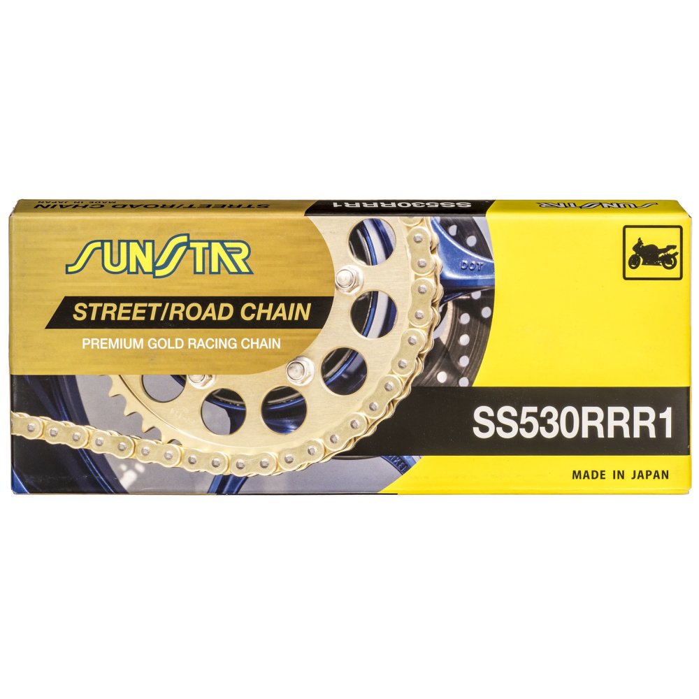 řetěz 530RRR1, SUNSTAR (x-kroužek, barva zlatá, 108 článků)