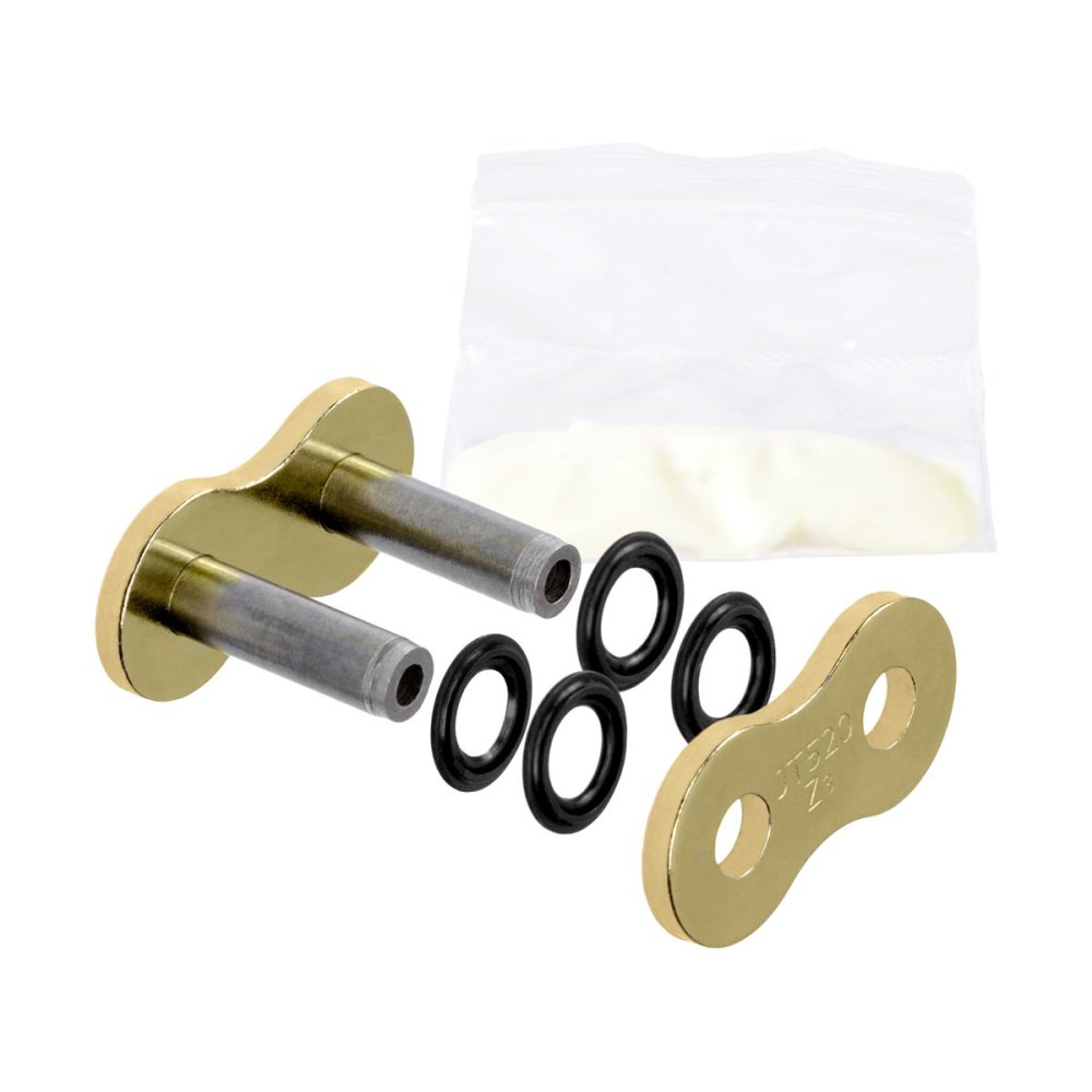 spojka řetězu 520Z3, JT CHAINS (barva zlato/stříbrná, nýtovací, typ RIVET)