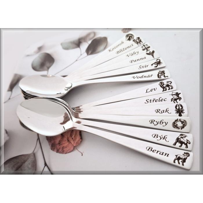 Gravírovaná lžička znamení horoskopu Býk
