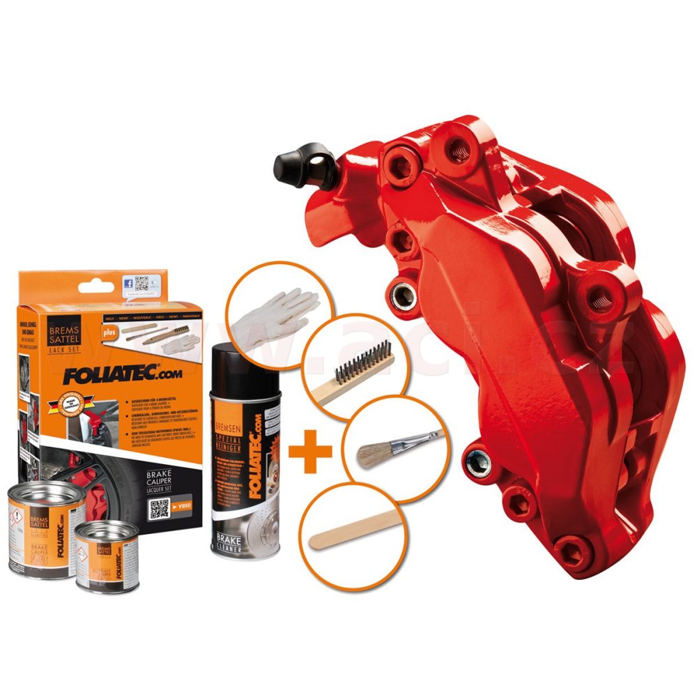 FOLIATEC dvousložková barva na brzdy, barva červená (Performance red)