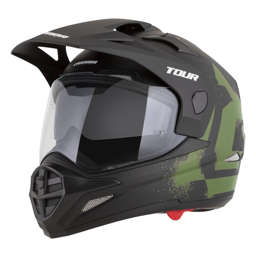 přilba Tour 2.0 Crew, CASSIDA (černá matná/tmavě zelená, plexi s přípravou pro Pinlock) 2026