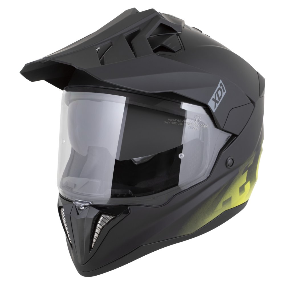 přilba XD1, ZED (černá matná/žlutá fluo) 2026