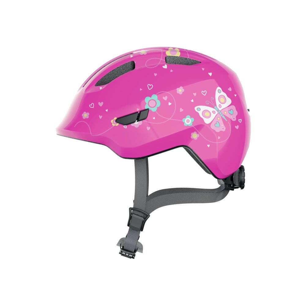 cyklo přilba SMILEY 3.0 pink butterfly, ABUS, dětská (růžová)