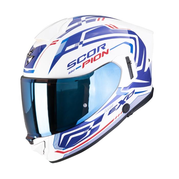 helma na motorka Scorpion EXO-530 Air Slope bílo/modro/červená, Velikost XL