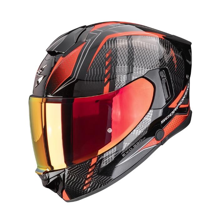helma na motorka Scorpion EXO-530 Air Theras metalicko černo/červená, Velikost L