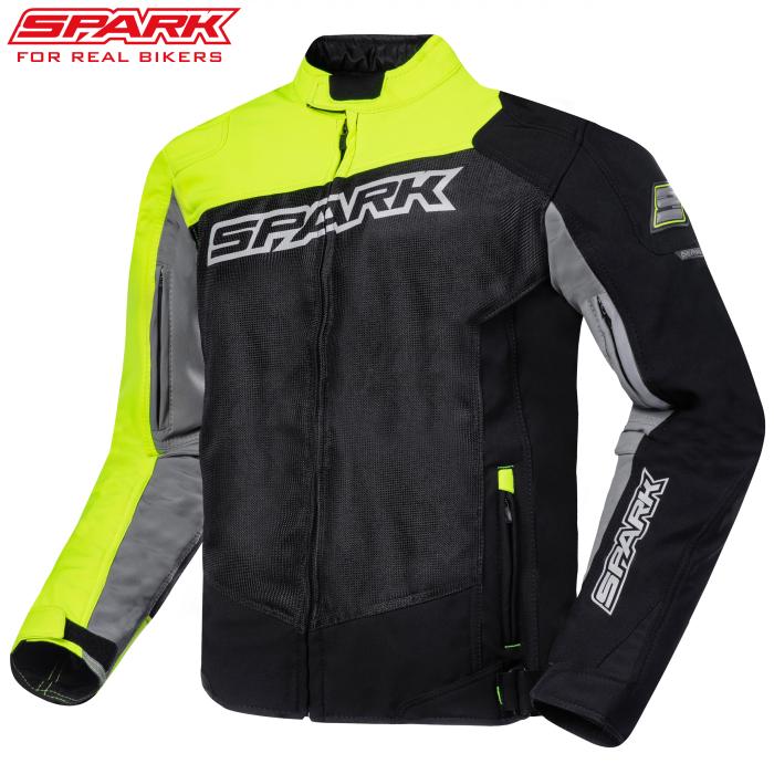 letní moto bunda Spark Montauk fluo, Velikost 5XL