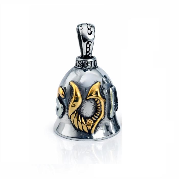 motorkářský zvoneček na motorku zlatá Křídla