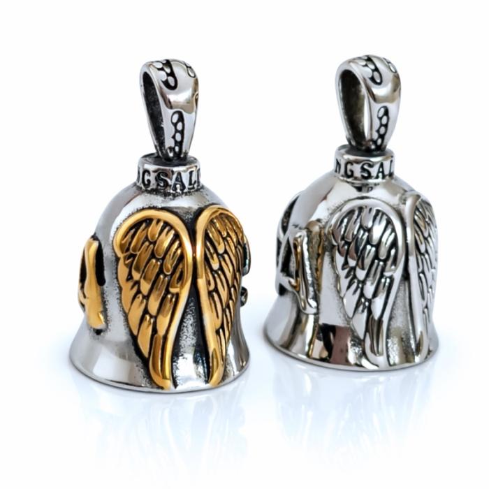 motorkářský zvoneček na motorku zlatá Křídla