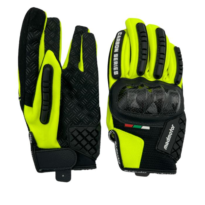 rukavice na motorku Madmotor fluo/černá, Velikost M