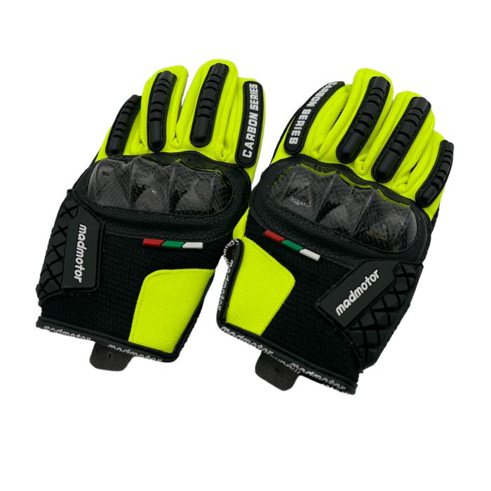 rukavice na motorku Madmotor fluo/černá, Velikost M
