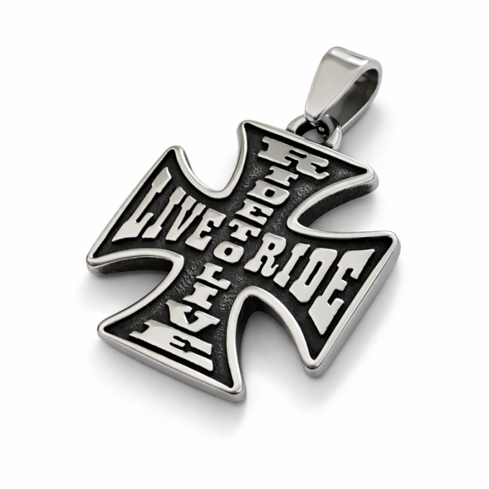 motorkářský přívěšek Maltézský kříž Live to Ride