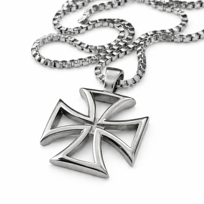 motorkářský přívěšek Maltézský kříž s řetízkem, 50CM