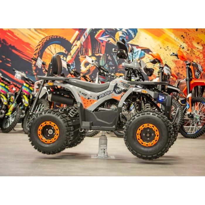 dětská benzínová čtyřkolka Piranha Veyron 125 oranžovo šedá