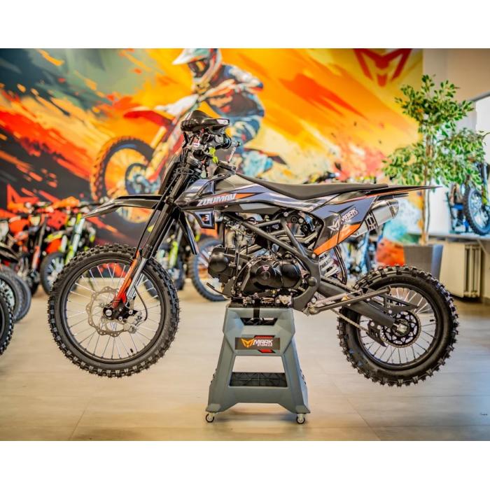 pitbike Zuumav K3 125ccm šedo/oranžová se startérem a světlem