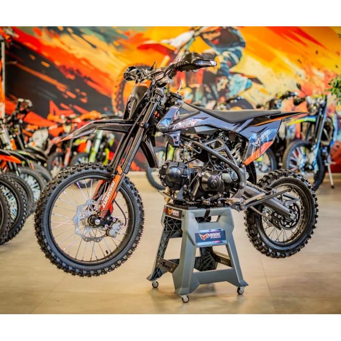 pitbike Zuumav K3 125ccm šedo/oranžová se startérem a světlem
