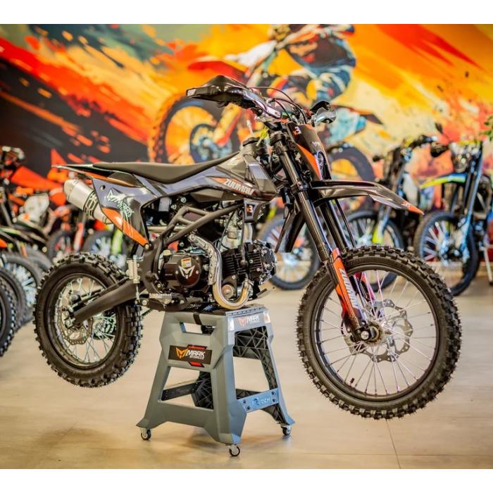 pitbike Zuumav K3 125ccm šedo/oranžová se startérem a světlem
