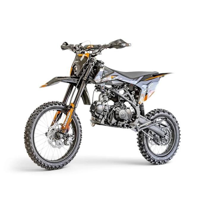 pitbike Zuumav K3 125ccm šedo/oranžová se startérem a světlem