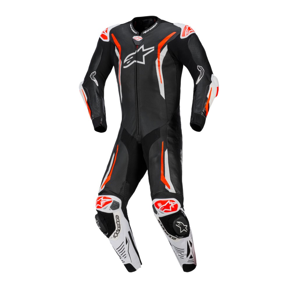 jednodílná kombinéza GP TECH V5, ALPINESTARS (černá/bílá/červená fluo) 2026
