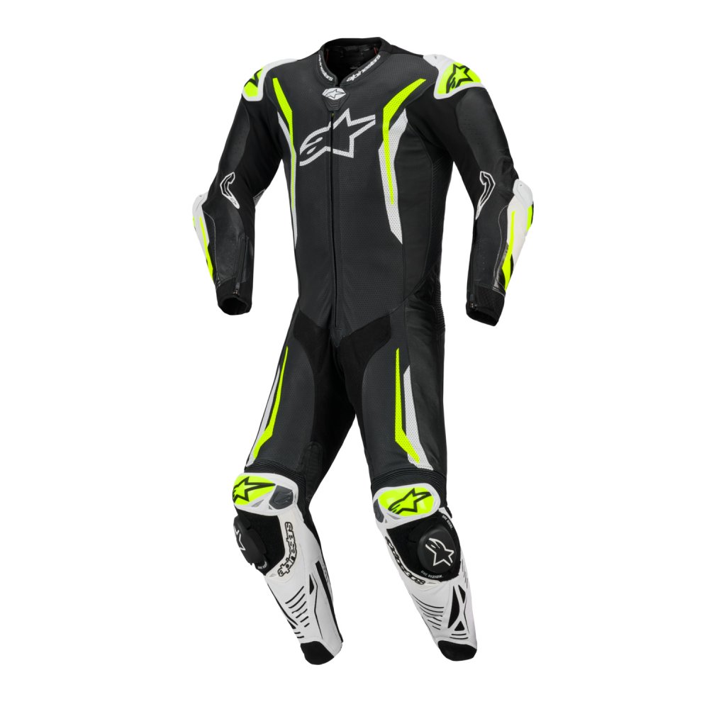 jednodílná kombinéza GP TECH V5, ALPINESTARS (černá/bílá/žlutá fluo) 2026