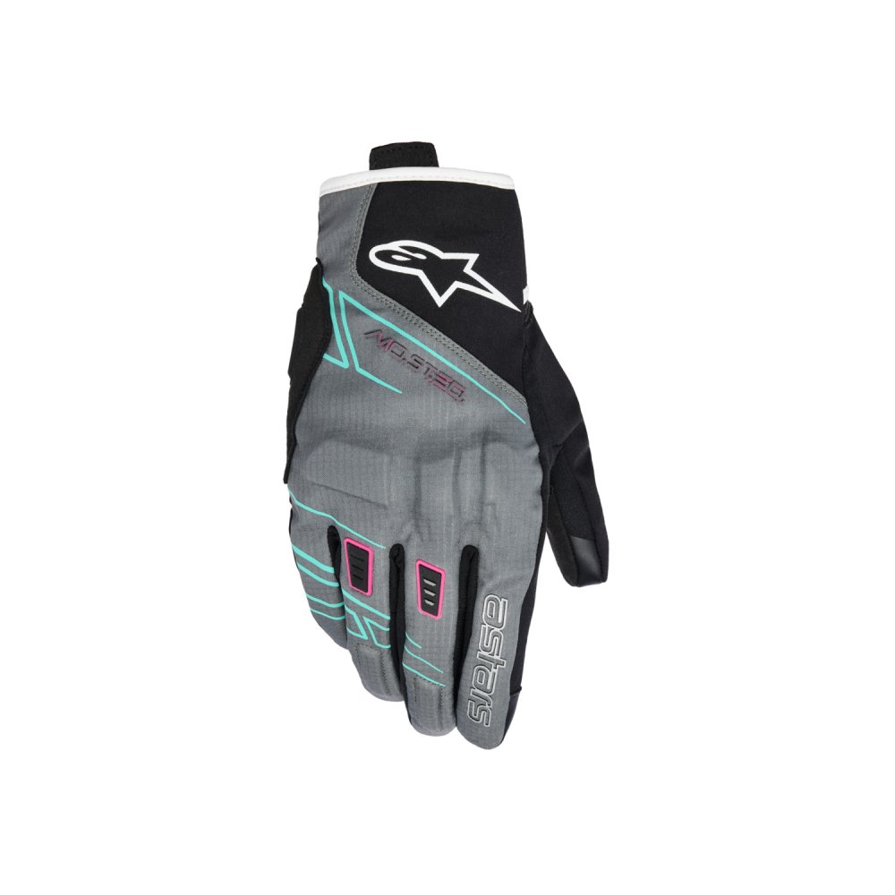 rukavice STELLA MOBLAST WATERPROOF, ALPINESTARS, dámské (šedá/černá/růžová fluo/tyrkysová/bílá) 2026
