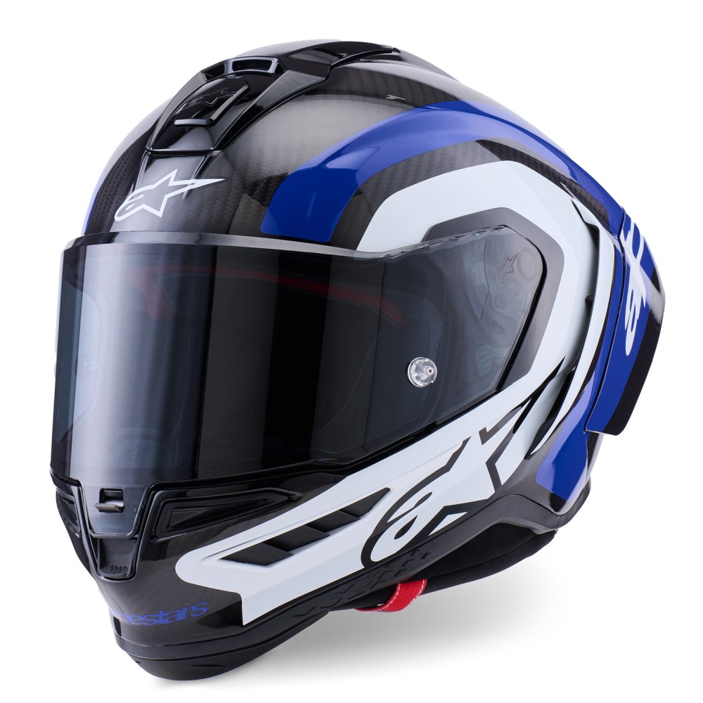 přilba SUPERTECH R10 ARIUS, ALPINESTARS (karbon/modrá/bílá) 2026