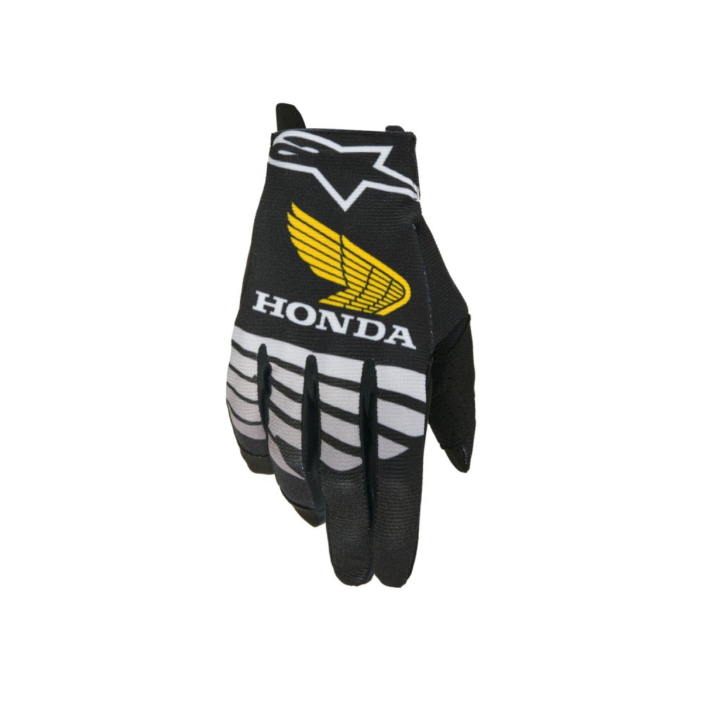 rukavice RADAR HONDA kolekce, ALPINESTARS (černá/šedá/žlutá) 2026