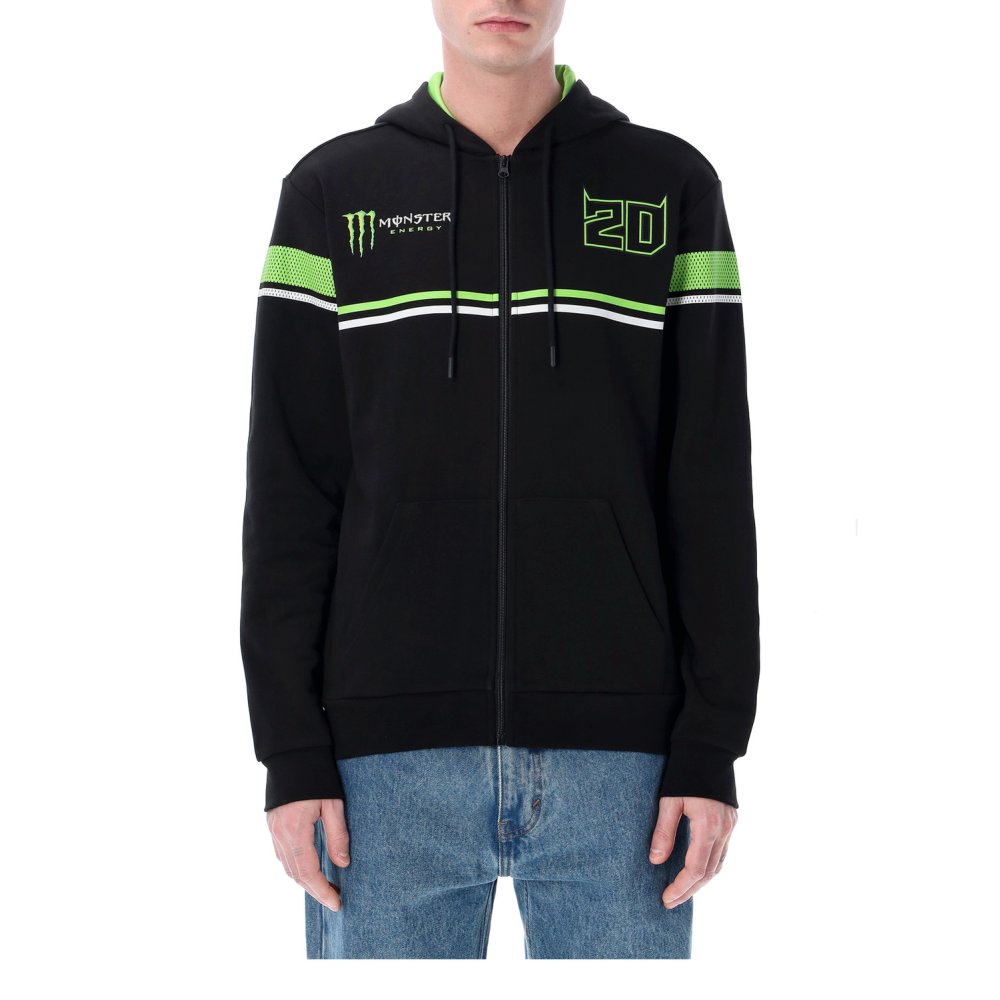 mikina na zip Fabio QUARTARARO - MONSTER ENERGY (černá,zelená)