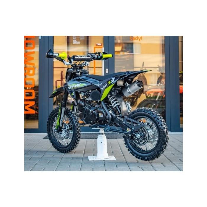 pitbike Zuumav S3 125ccm šedo zelený, Poloautomat se startérem