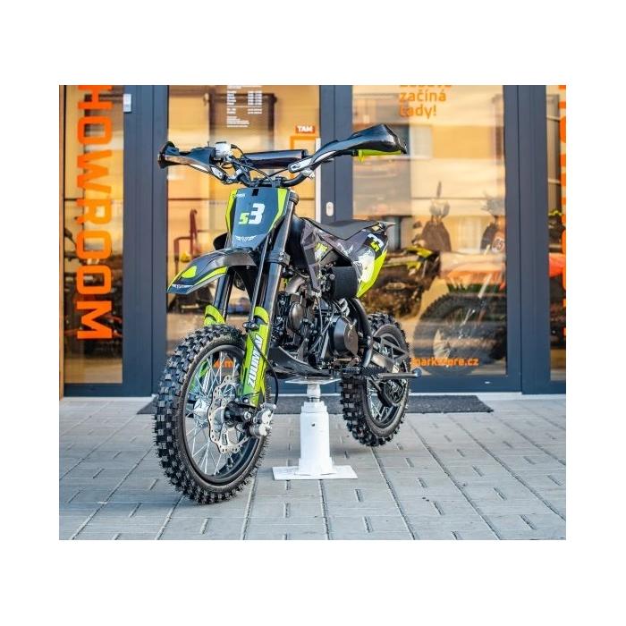 pitbike Zuumav S3 125ccm šedo zelený, Poloautomat se startérem