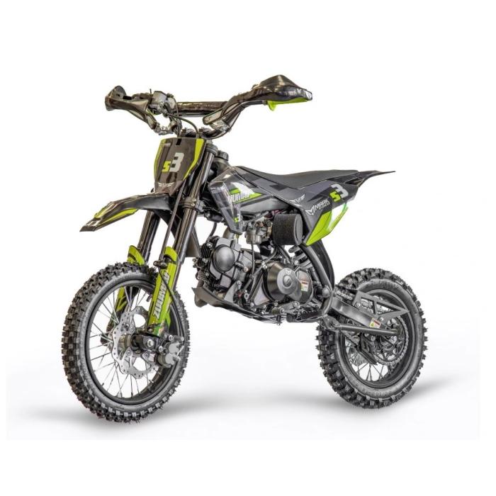 pitbike Zuumav S3 125ccm šedo zelený, Poloautomat se startérem