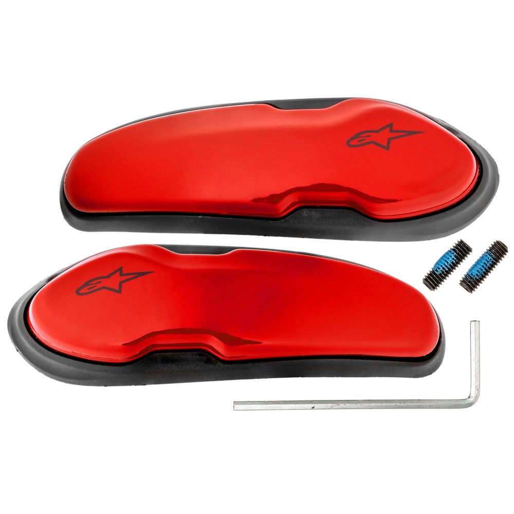 slidery špičky pro boty Supertech R/SMX PLUS/SMX-6/SMX S a SMX-1 R, ALPINESTARS (červená, slitina hliníku/plast, pár)