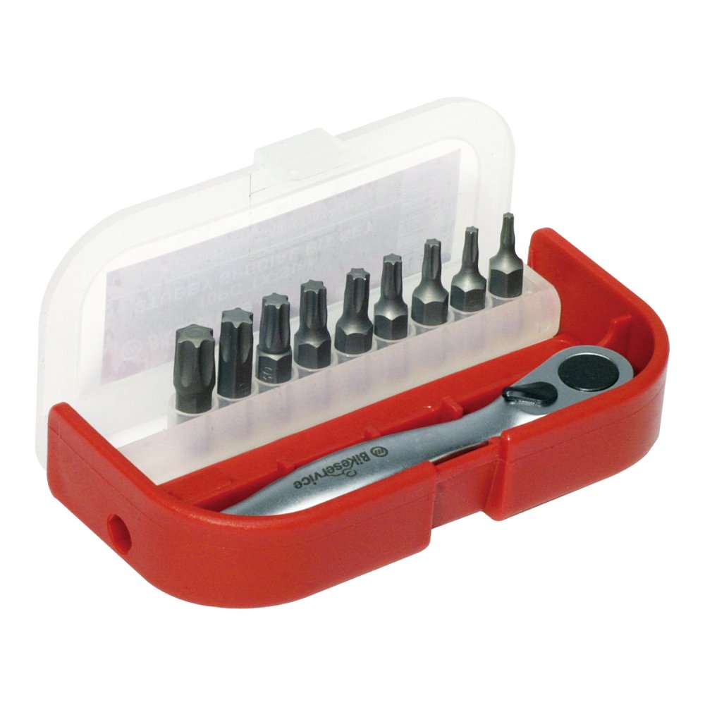 sada mini ráčny s TORX bity (10 ks) BIKESERVICE