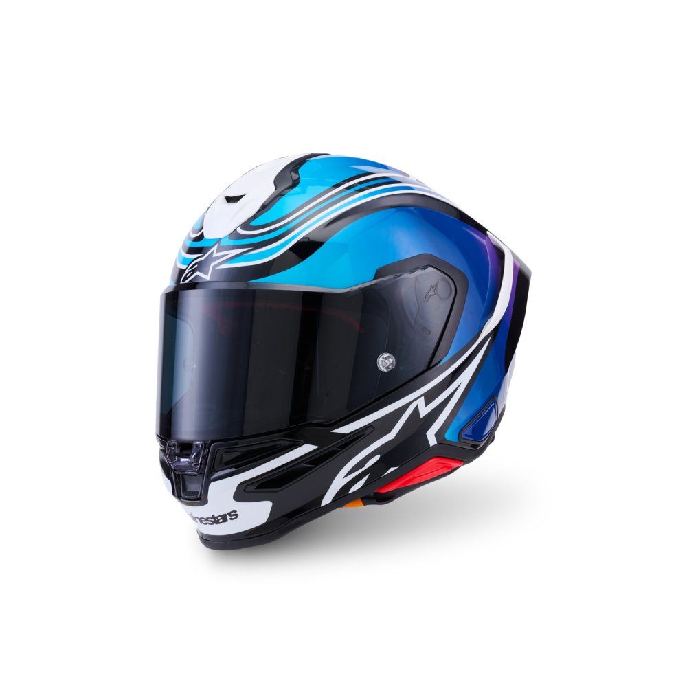 přilba S-R7 ZEAL, ALPINESTARS (černá/modrá/růžová fluo/bílá) 2026