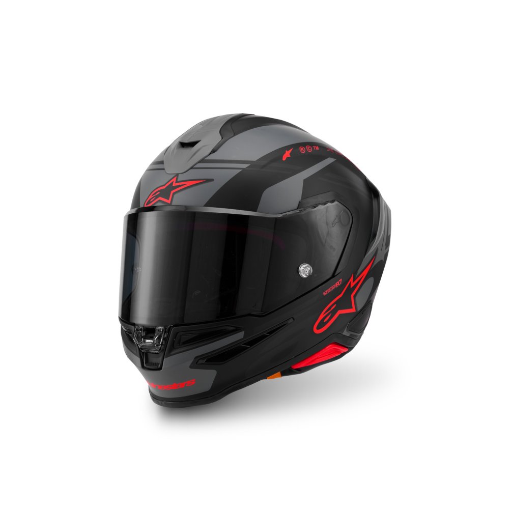 přilba S-R7 A-CORE, ALPINESTARS (černá/šedá/červená matná) 2026