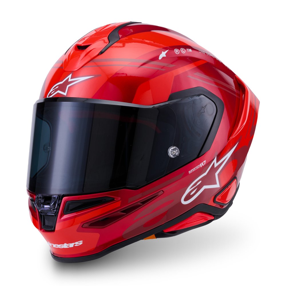 přilba S-R7 A-CORE, ALPINESTARS (červená/bílá) 2027