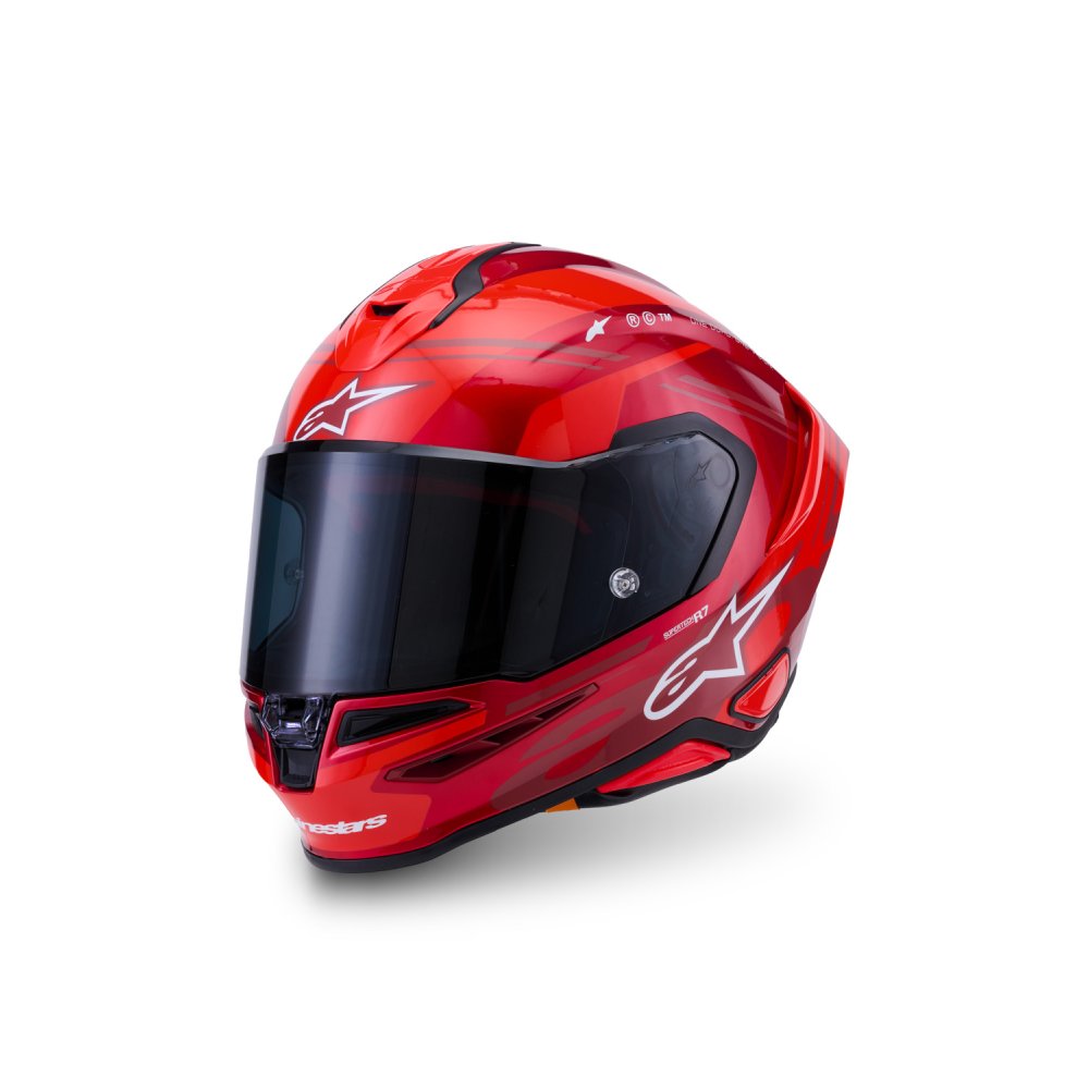 přilba S-R7 A-CORE, ALPINESTARS (červená/bílá) 2026