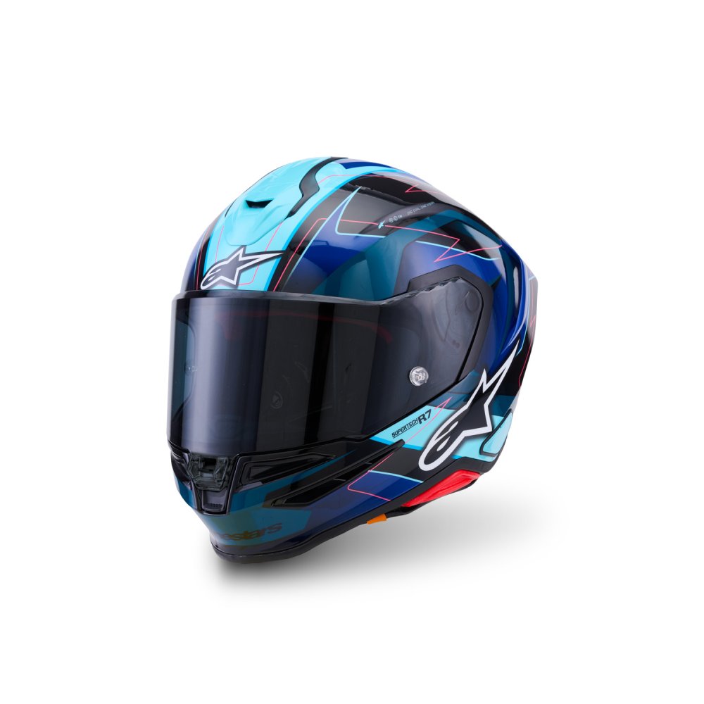 přilba S-R7 KINETIS, ALPINESTARS (černá/modrá/růžová fluo/bílá) 2026