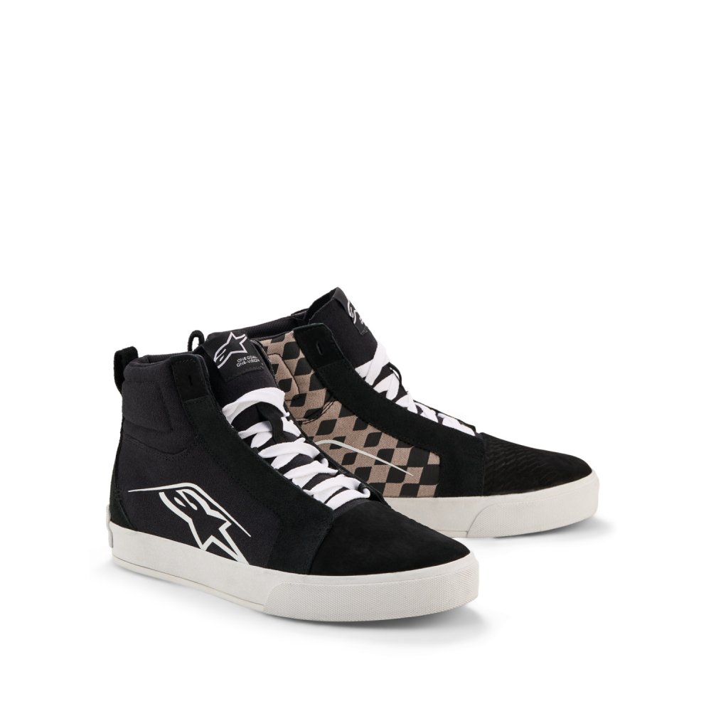 boty RIDE-63 CANVAS, ALPINESTARS (černá/světle šedá/šachovnicový vzor) 2026