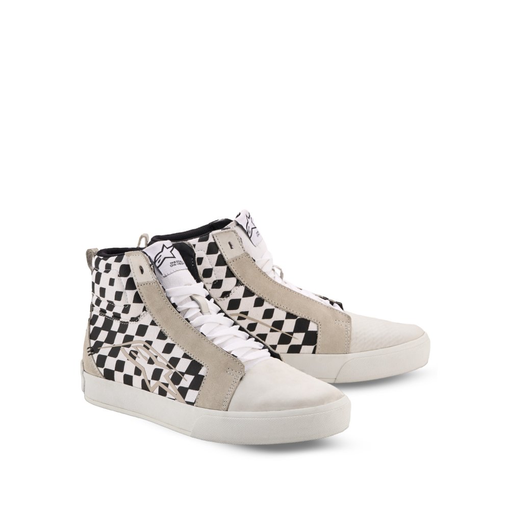 boty RIDE-63 CANVAS, ALPINESTARS (černá/bílá/šachovnicový vzor) 2026