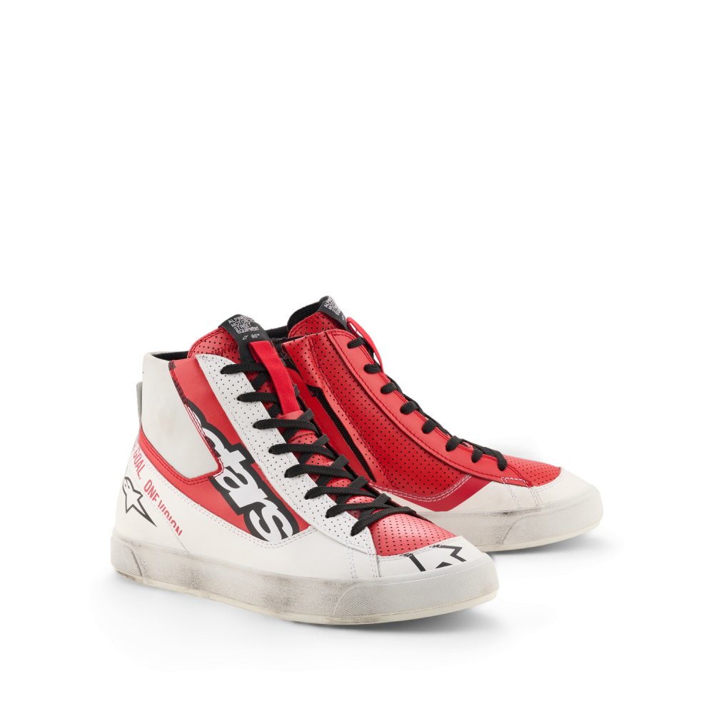 boty STATED FLAIR, ALPINESTARS (bílá/červená) 2026