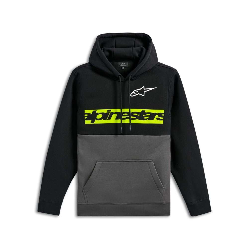 mikina PARALLEL HOODIE, ALPINESTARS (černá/šedá)